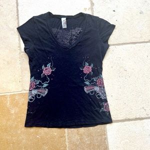 Rock & Rose crystal graphic tee